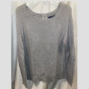 American Eagle long sleeve knit sweater, gray, size L